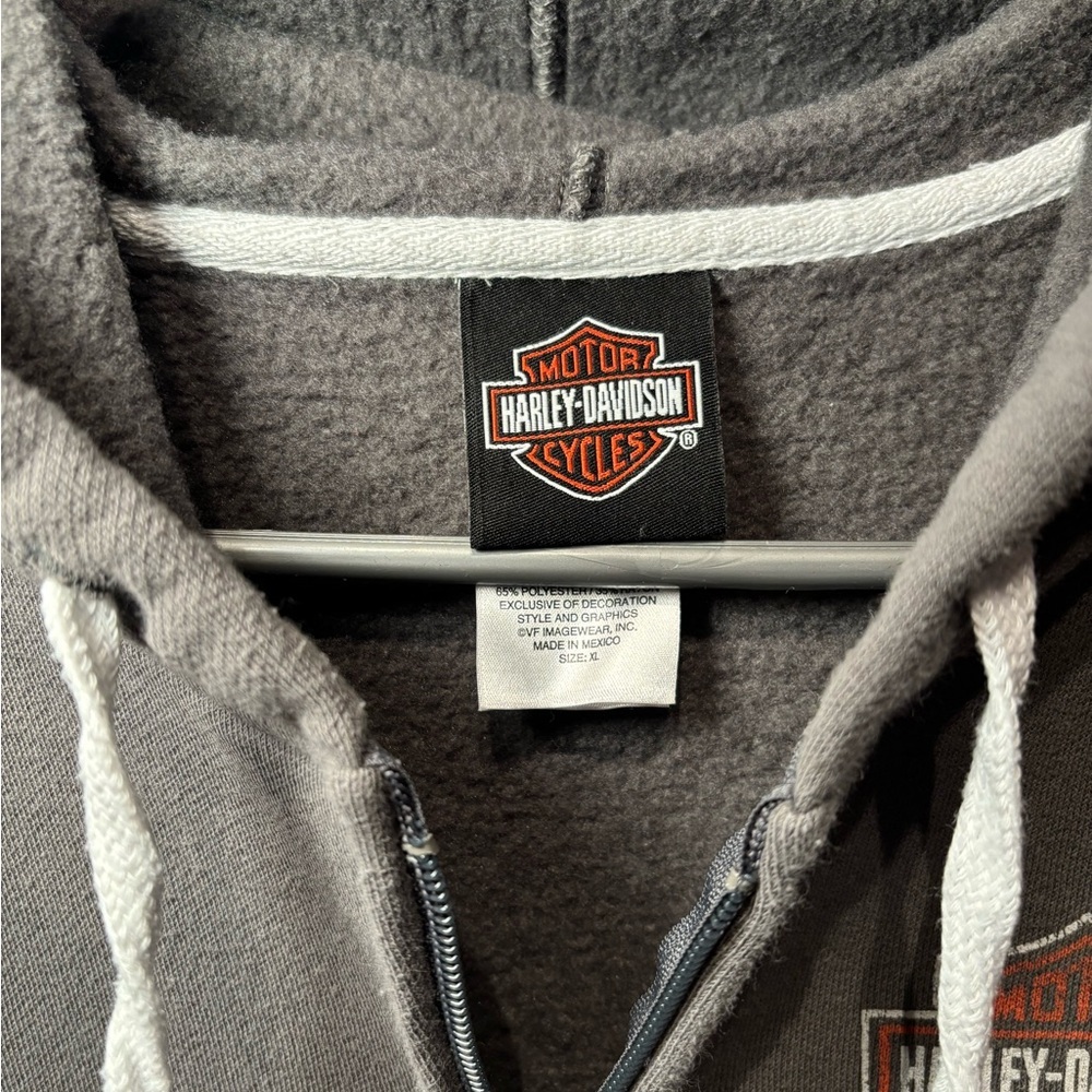Women’s Harley-Davidson Charcoal Casual Zip Up Hoodie with Logo size XL - Picture 2 of 4